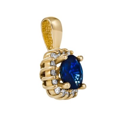 Zawieszka z szafirem i brylantami 0,16ct - ZK/015