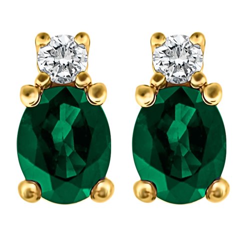 Kolczyki ze szmaragdami i brylantami 0,06ct - KK/019