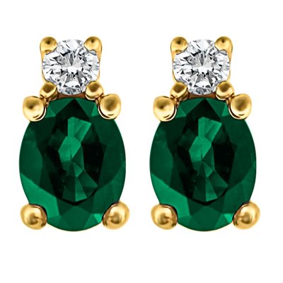 Kolczyki ze szmaragdami i brylantami 0,06ct - KK/019