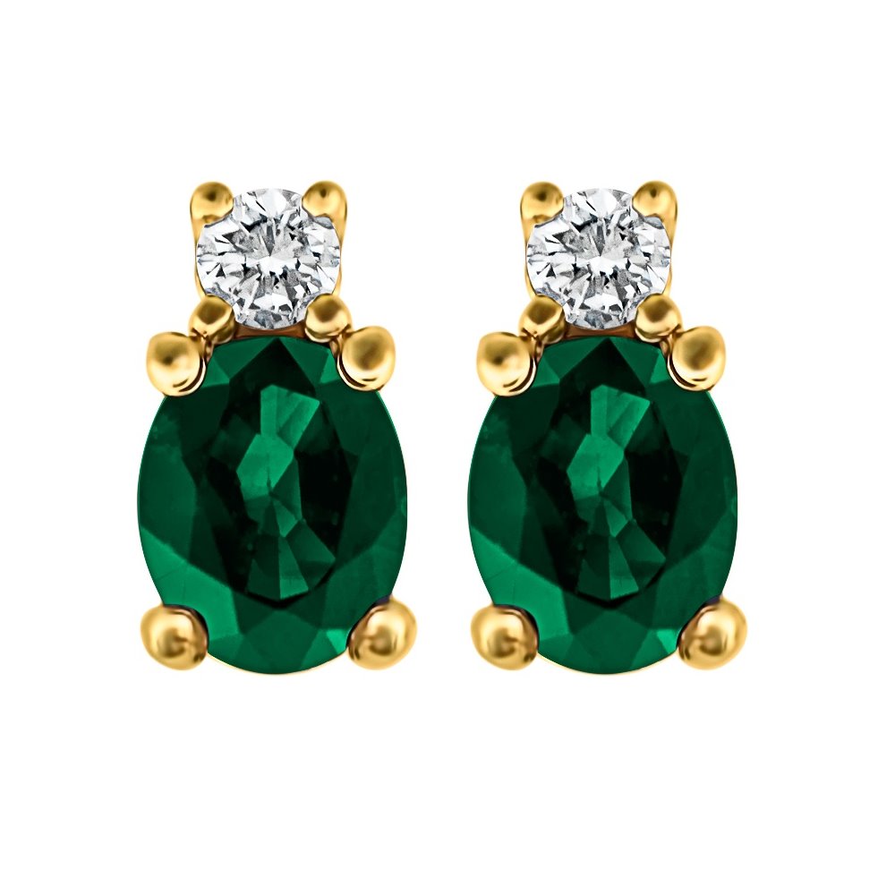 Kolczyki ze szmaragdami i brylantami 0,06ct - KK/019