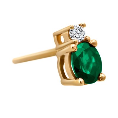 Kolczyki ze szmaragdami i brylantami 0,06ct - KK/019