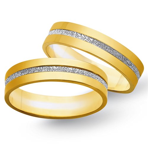 Obrączki ślubne z żółtego i białego złota 5mm - O2K/101