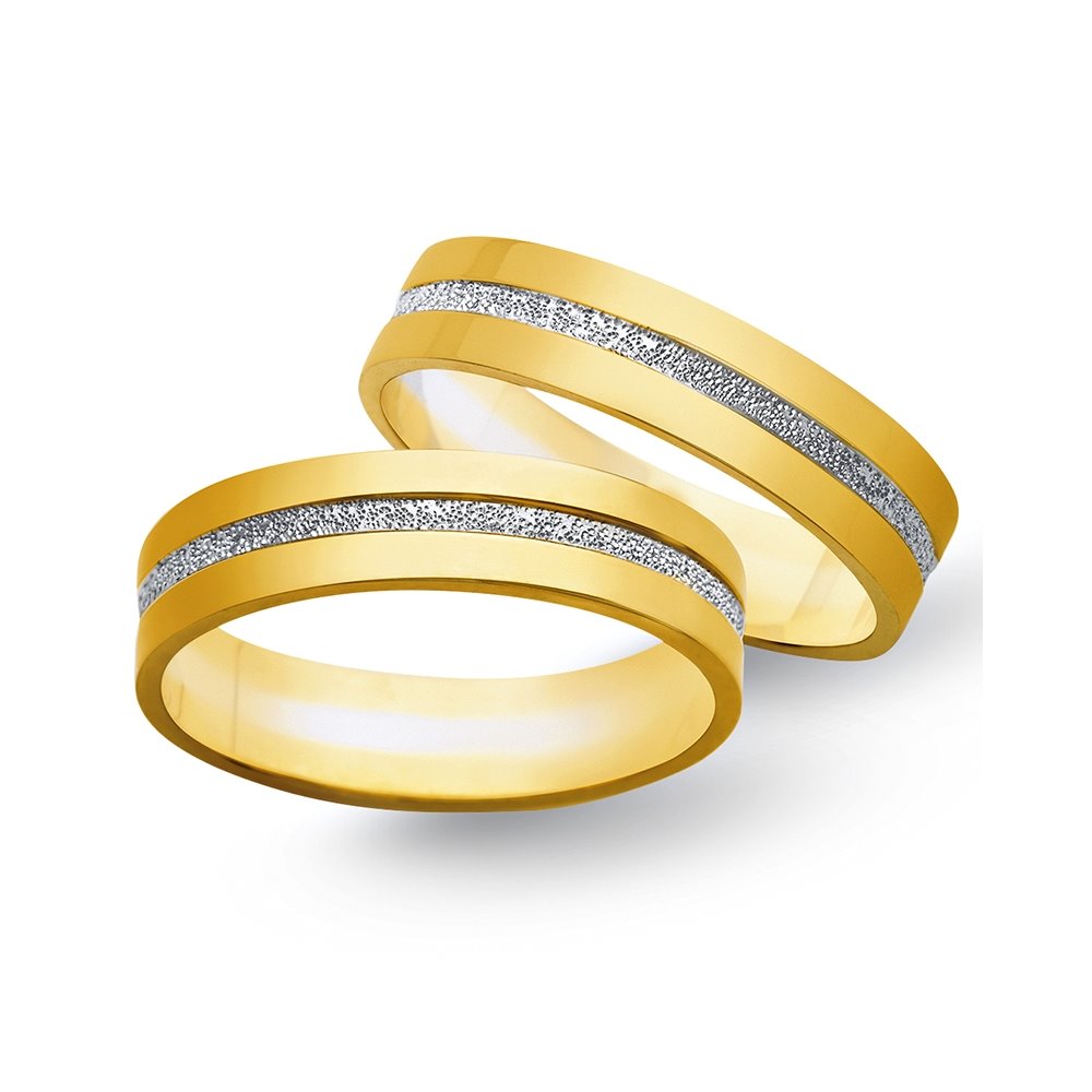 Obrączki ślubne z żółtego i białego złota 5mm - O2K/101