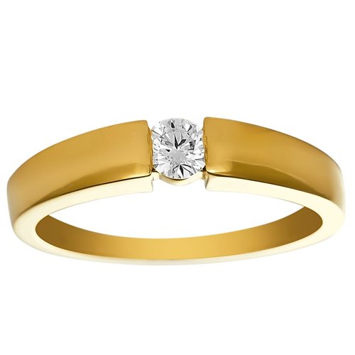 Pierścionek zaręczynowy z żółtego złota z brylantami 0,10ct - PB/044