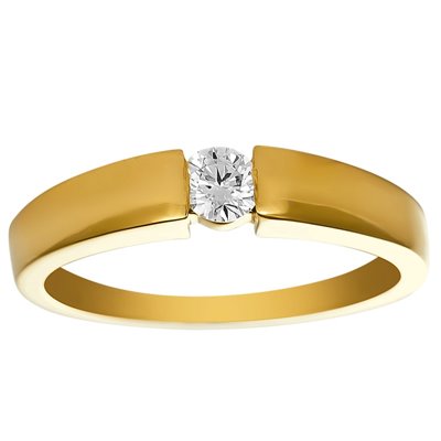 Pierścionek zaręczynowy z żółtego złota z brylantami 0,10ct - PB/044