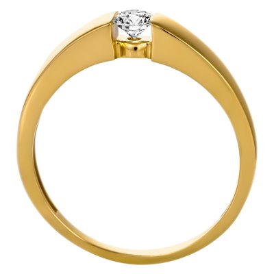 Pierścionek zaręczynowy z żółtego złota z brylantami 0,10ct - PB/044