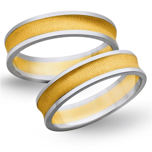 Obrączki ślubne z żółtego i białego złota 5mm - O2K/102