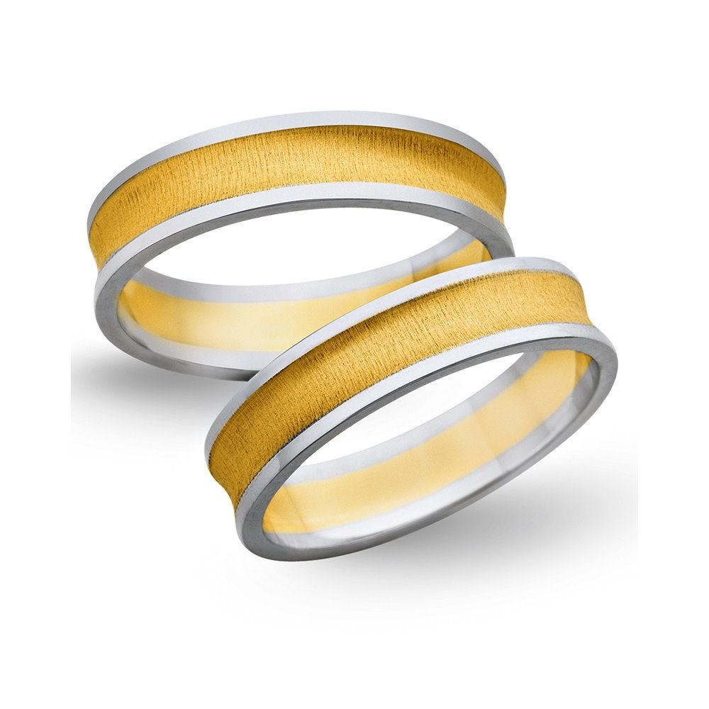 Obrączki ślubne z żółtego i białego złota 5mm - O2K/102