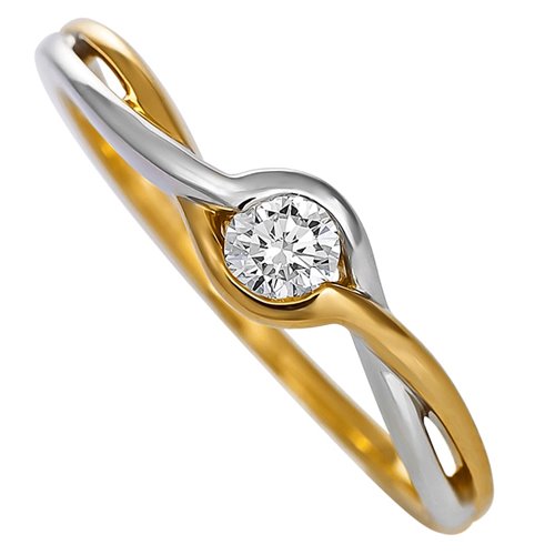 Pierścionek zaręczynowy z żółtego złota z brylantami 0,20ct - PB/047