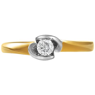 Pierścionek zaręczynowy z żółtego złota z brylantami 0,20ct - PB/054b