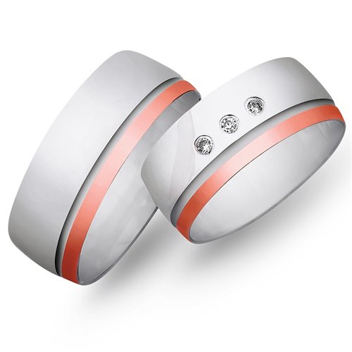 Obrączki ślubne z biało - czerwonego złota 8mm - O2K/105