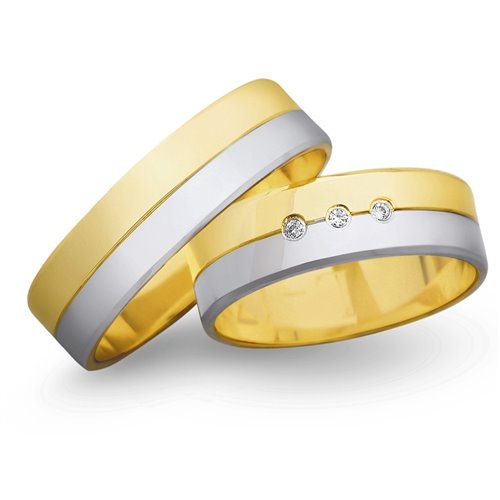 Obrączki ślubne z żółtego i białego złota 6mm - O2K/106