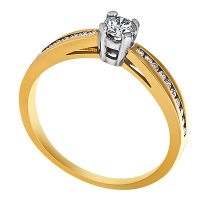 Pierścionek zaręczynowy z żółtego złota z brylantami 0,35ct - PB/060