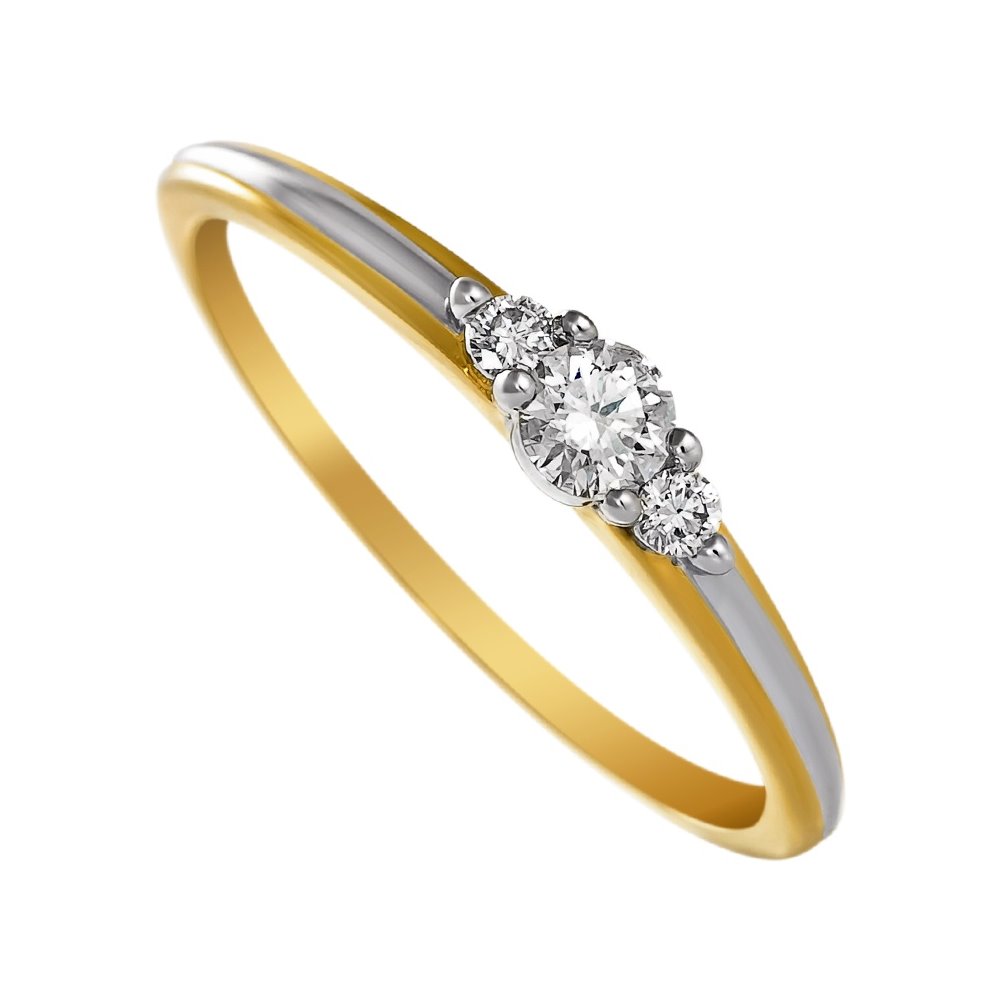 Pierścionek zaręczynowy z żółtego złota z brylantami 0,23ct - PB/061