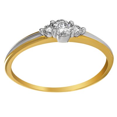 Pierścionek zaręczynowy z żółtego złota z brylantami 0,23ct - PB/061