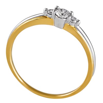 Pierścionek zaręczynowy z żółtego złota z brylantami 0,23ct - PB/061