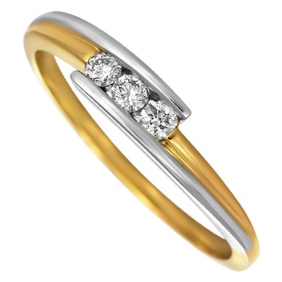 Pierścionek zaręczynowy z żółtego złota z brylantami 0,10ct - PB/062