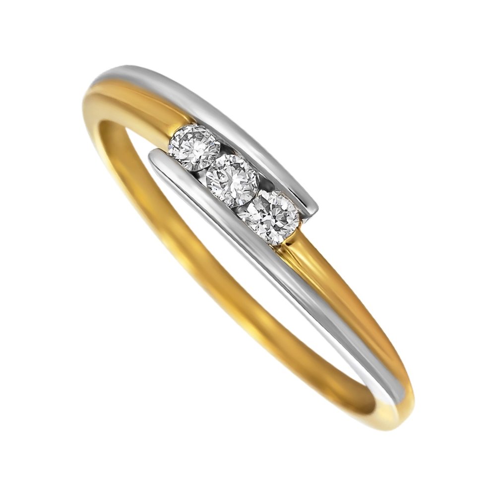 Pierścionek zaręczynowy z żółtego złota z brylantami 0,10ct - PB/062