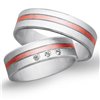 Obrączki ślubne z biało - czerwonego złota 6mm - O2K/108