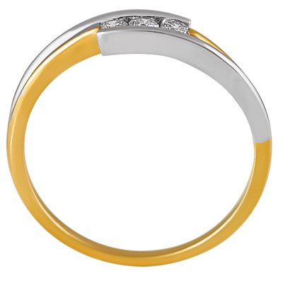 Pierścionek zaręczynowy z żółtego złota z brylantami 0,10ct - PB/062