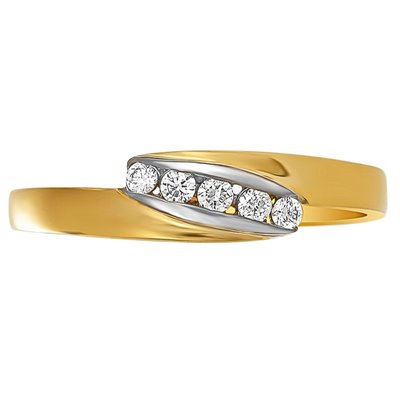 Pierścionek zaręczynowy z żółtego złota z brylantami 0,10ct - PB/063