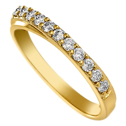 Pierścionek zaręczynowy z żółtego złota z brylantami 0,27ct - PB/064b