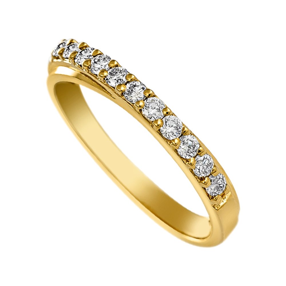 Pierścionek zaręczynowy z żółtego złota z brylantami 0,27ct - PB/064b