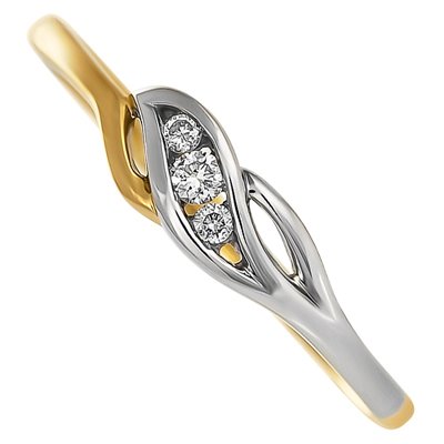 Pierścionek zaręczynowy z żółtego złota z brylantami 0,05ct - PB/066