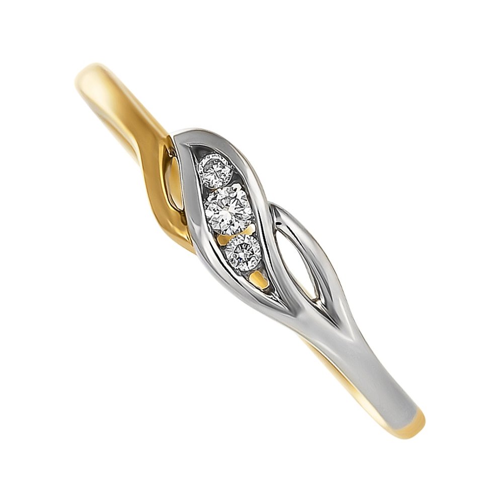 Pierścionek zaręczynowy z żółtego złota z brylantami 0,05ct - PB/066