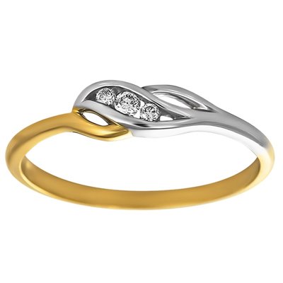 Pierścionek zaręczynowy z żółtego złota z brylantami 0,05ct - PB/066