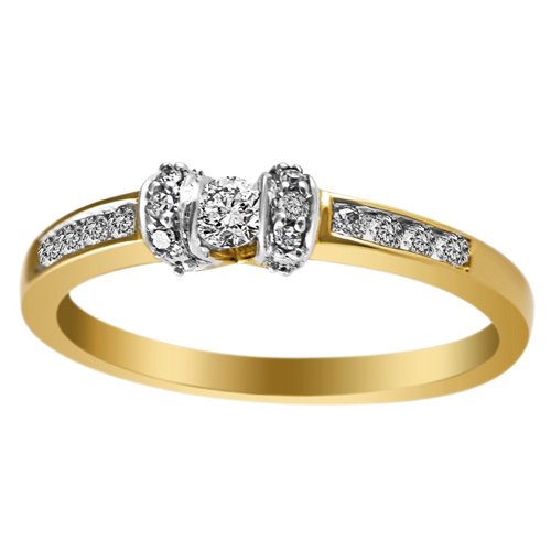 Pierścionek zaręczynowy z żółtego złota z brylantami 0,23ct - PB/067