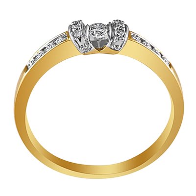 Pierścionek zaręczynowy z żółtego złota z brylantami 0,23ct - PB/067