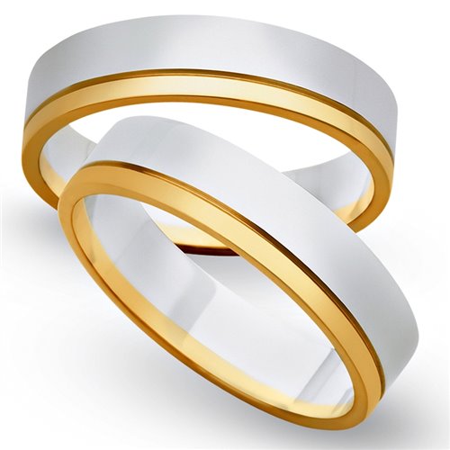 Obrączki ślubne z żółtego i białego złota 5mm - O2K/110
