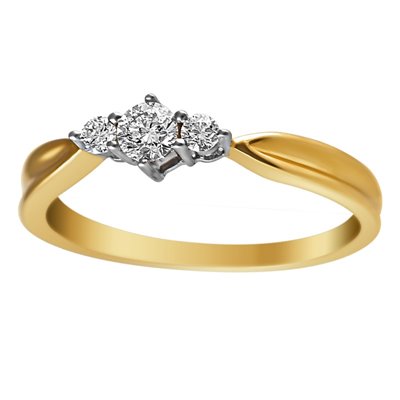 Pierścionek zaręczynowy z żółtego złota z brylantami 0,24ct - PB/068