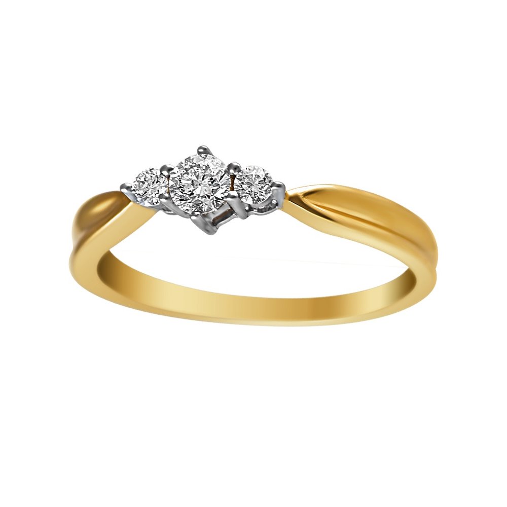 Pierścionek zaręczynowy z żółtego złota z brylantami 0,24ct - PB/068