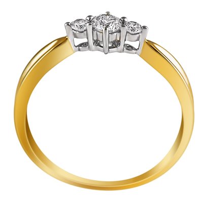 Pierścionek zaręczynowy z żółtego złota z brylantami 0,24ct - PB/068