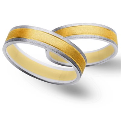 Obrączki ślubne z żółtego i białego złota 5mm - O2K/111
