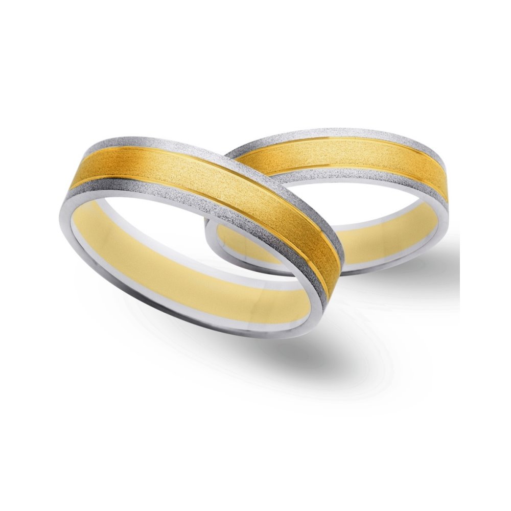 Obrączki ślubne z żółtego i białego złota 5mm - O2K/111