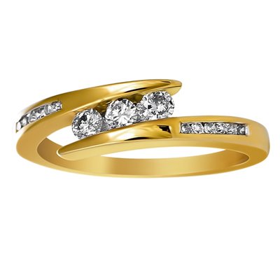 Pierścionek zaręczynowy z żółtego złota z brylantami 0,27ct - PB/073