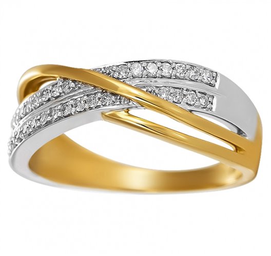 Pierścionek zaręczynowy z żółtego złota z brylantami 0,38ct - PB/074