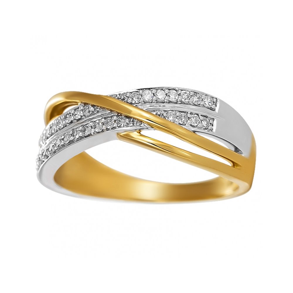 Pierścionek zaręczynowy z żółtego złota z brylantami 0,38ct - PB/074