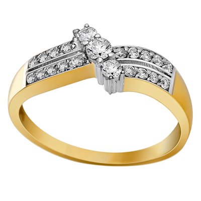 Pierścionek zaręczynowy z żółtego złota z brylantami 0,31ct - PB/075b