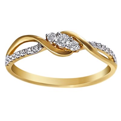 Pierścionek zaręczynowy z żółtego złota z brylantami 0,21ct - PB/079