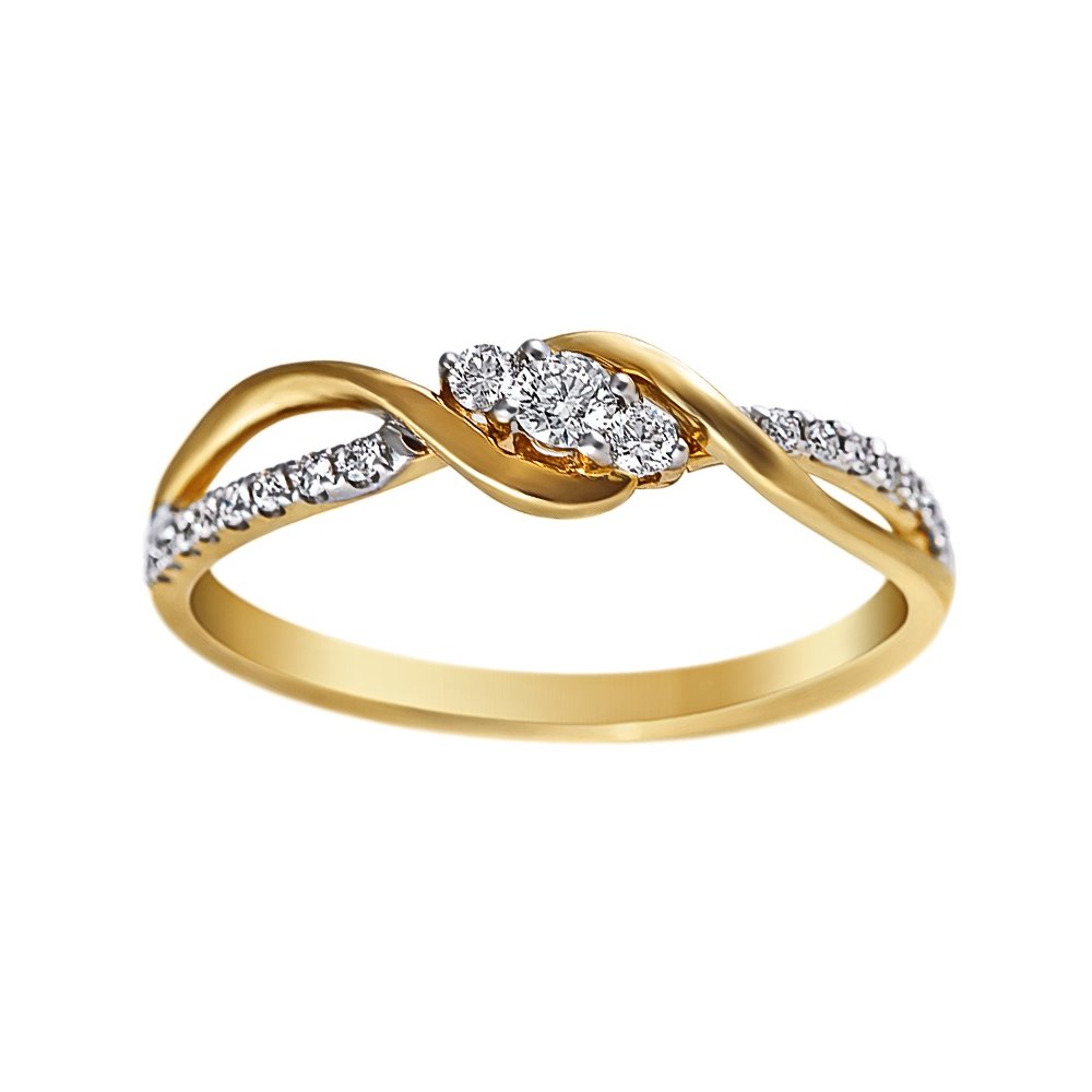 Pierścionek zaręczynowy z żółtego złota z brylantami 0,21ct - PB/079