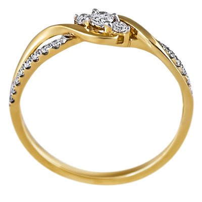 Pierścionek zaręczynowy z żółtego złota z brylantami 0,21ct - PB/079