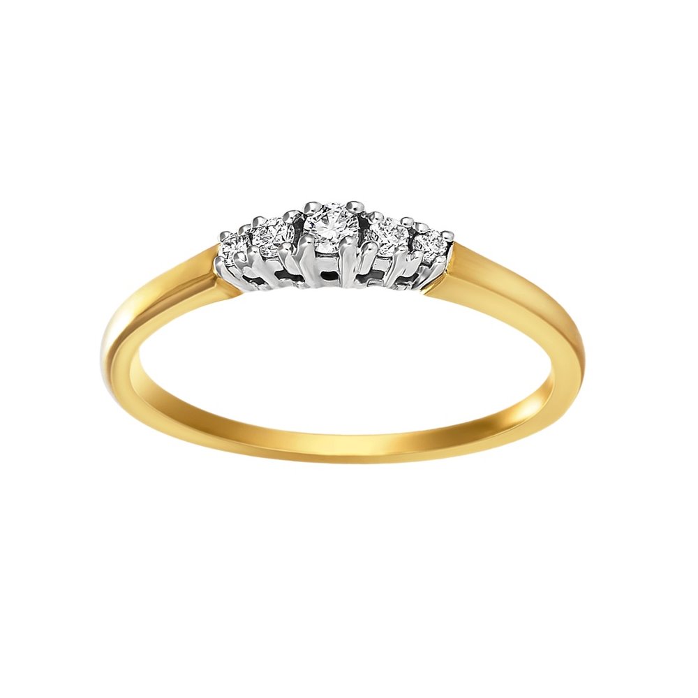 Pierścionek zaręczynowy z żółtego złota z brylantami 0,085ct - PB/080