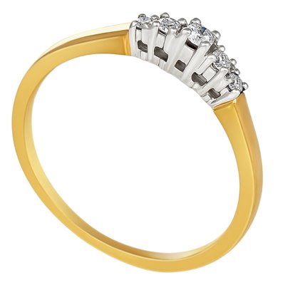 Pierścionek zaręczynowy z żółtego złota z brylantami 0,085ct - PB/080