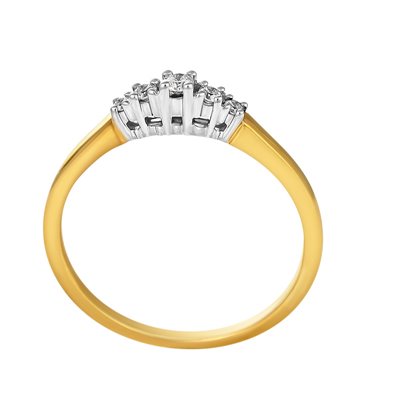 Pierścionek zaręczynowy z żółtego złota z brylantami 0,085ct - PB/080