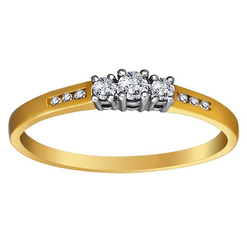 Pierścionek zaręczynowy z żółtego złota z brylantami 0,18ct - PB/082