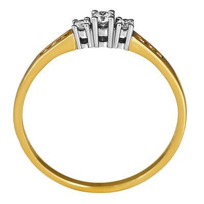 Pierścionek zaręczynowy z żółtego złota z brylantami 0,18ct - PB/082